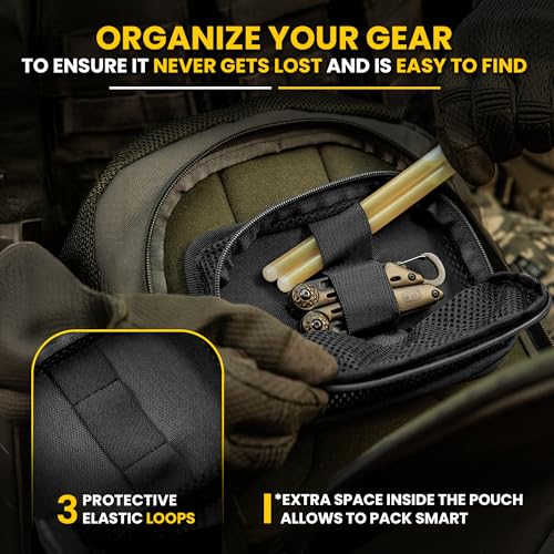 M-Tac Black Mesh Organizer Pouch with Hook & Loop for EDC & Tactical Gear