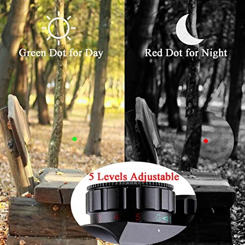 CTOPTIC 1x40mm Red Green Dot Sight with Mount Rails for Rifles, Black