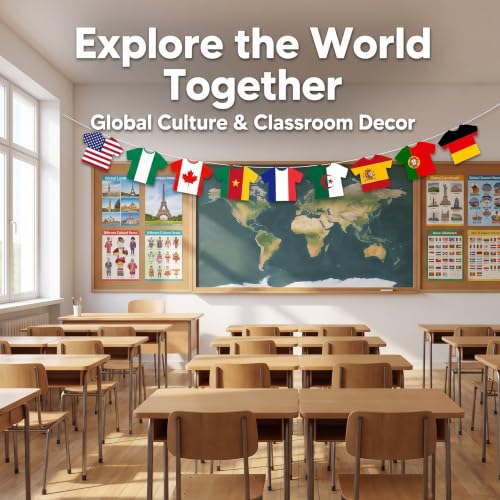 2026 World Soccer Jersey Bunting Banner - 48 Country Flags for Party Decor