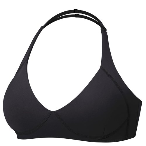 YEOREO Women Halter Sports Bra Light Support V Neck Padded Strappy Open Back Workout Gym Tops Black M