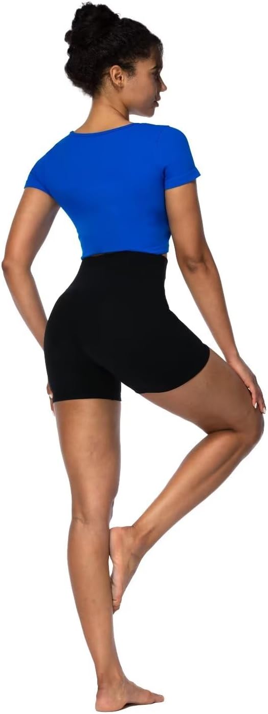 Sunzel Women's High Waisted Butt Scrunch Biker Shorts - Tummy Control Yoga & Workout Shorts