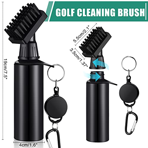 Golf Club Cleaning Brush with 4oz Squeeze Water Bottle - Retractable Hook