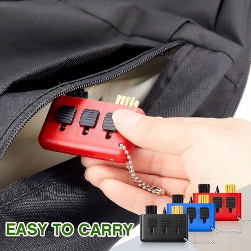 Nuanchu 10 Pcs Retractable Golf Club Brush 3-in-1 with Black, Red, Blue Variants