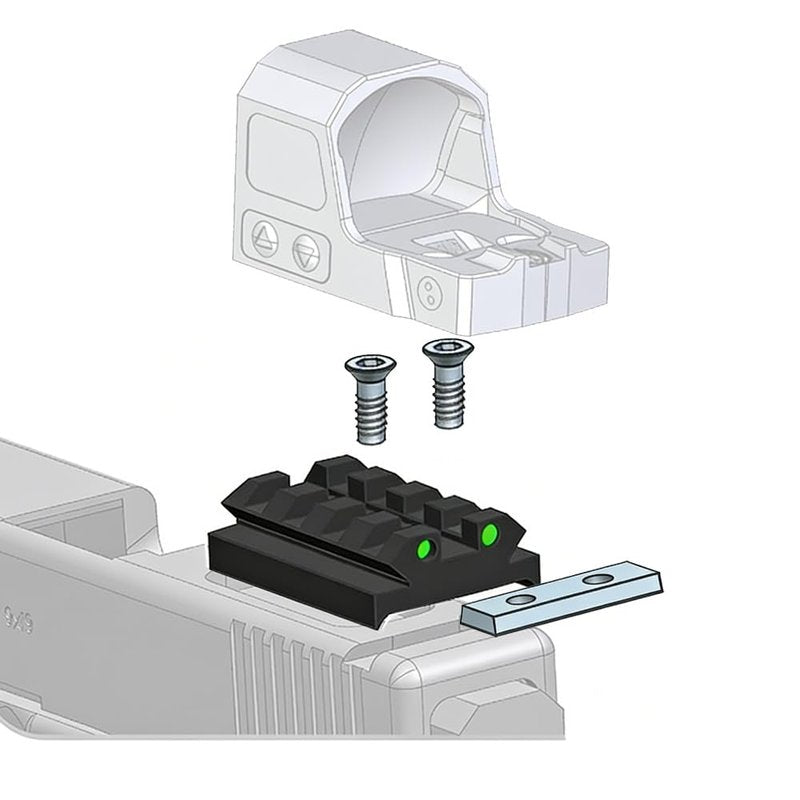 TuFok Sight Mount Plate for Install Pistol Red Dot Sight - 4 Slots