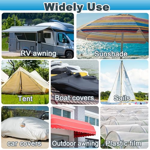 RV Awning Repair Tape for Canvas and Boat Covers,Tear Repair Patch Kit, Tent Repair Tape for Tarp, RV Awning,Sail Tape etc,Heavy Duty and Waterproof,3.15 inch x 39 FT