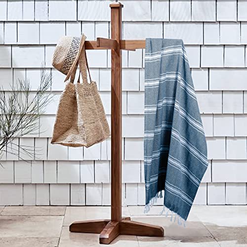 Belizzi Home Large Turkish Beach Towel 2 Pack - Navy Oversized Sand-Free Quick Dry