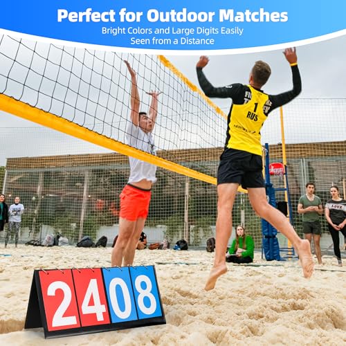 4-Digit Portable Flip Scoreboard for Multi-Sport Games