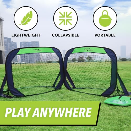 Portable Soccer Goal Net Set - 2 Pack, Lightweight & Collapsible