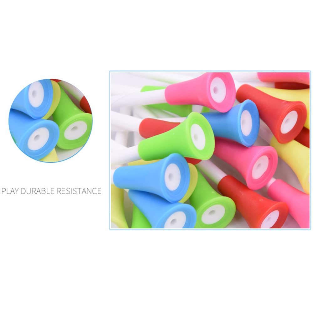 RiToEasysports Golf Tee Holder, Anti Lost Easy Carry Strap Golf Tee Ring 6Pcs Plastic Rubber Cartoon for Golfers on Course Practice Travel