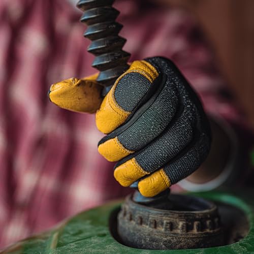 Wells Lamont Men's Slip-On HydraHyde Work Gloves ? Water-Resistant Leather for Gardening, Landscaping ? Reinforced Fingertips, Breathable Spandex ? Durable, Comfortable, Flexible ? Gray - XL