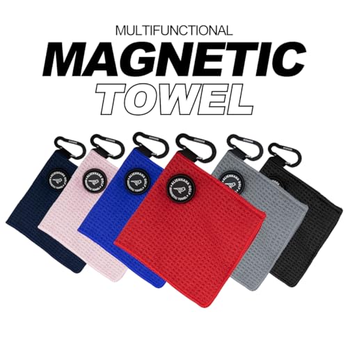 Aliennana Black Magnetic Golf Towel - Clip-On Microfiber Golf Accessories