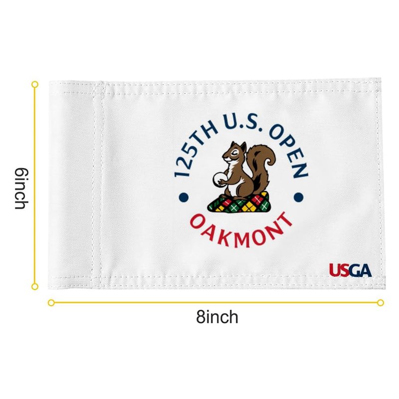 2BUT 2025 US Open Flag Oakmont Golf Pin USGA Flag Practic Putting Green Golf Flag For Backyard Garden Double-Sewn 600D Nylon Miniature Pin Flag Regulation Tube Flag(white 8"x6")