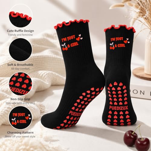 Cute Women’s Pilates Grip Socks - One Size / 1 Pack - I'm Just a Girl