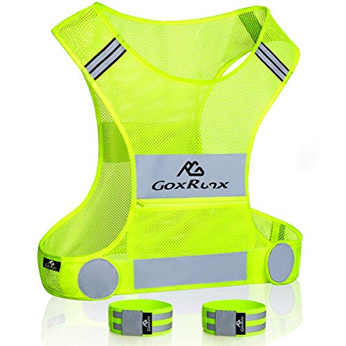 Lightweight Reflective Safety Vest with Armbands for Running
