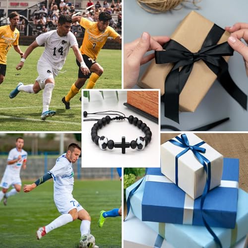 Bead Sports Bracelet for Men and Teens - Soccer Cross