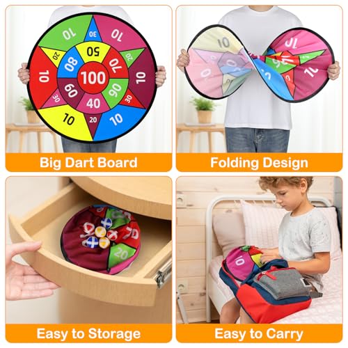 Accmor 28in Large Kids Dart Board with Sticky Balls – Indoor/Outdoor Family Game