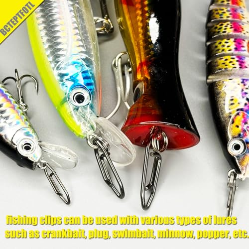 Fishing Speed Clips - 50pcs Stainless Steel Quick Change Snap 75LB
