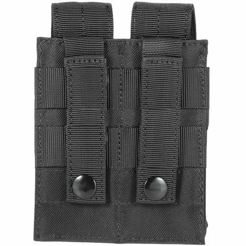 Tactical Double Pistol Mag Pouch - Black, Fits 9mm, .40, .45