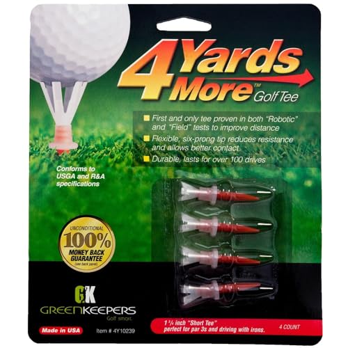 Performance Golf Tees - 1 3/4-Inch Short Red - 4 Yards More