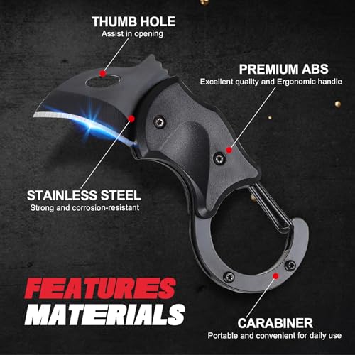 Compact Pocket Knife Keychain - Black EDC Gadget for Men