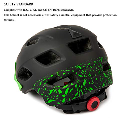 Kids Bike Helmet - Adjustable Safety Lightweight for Ages 5-8 - Black / Small