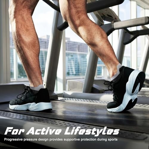 Ankle Compression Socks - 6 Pairs, Low Cut, Large / Black