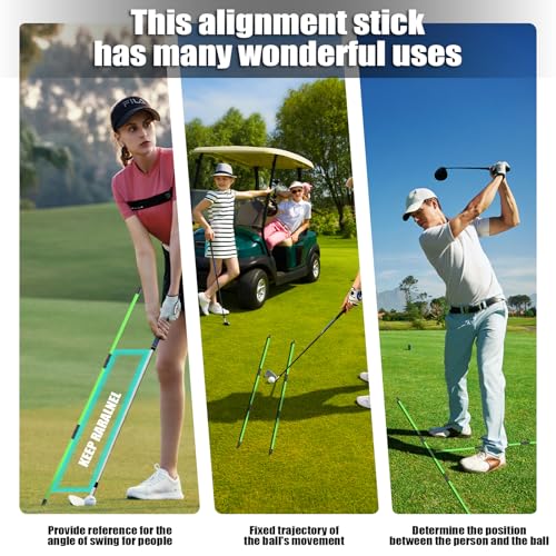 Collapsible Golf Alignment Sticks - 48" Training Aids, 2-Pack