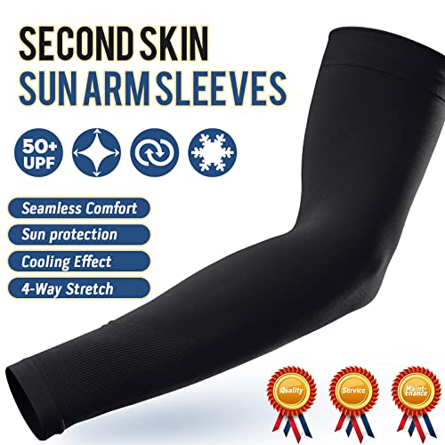 Cooling Arm Sleeves for Sun Protection - UPF 50+ - Black