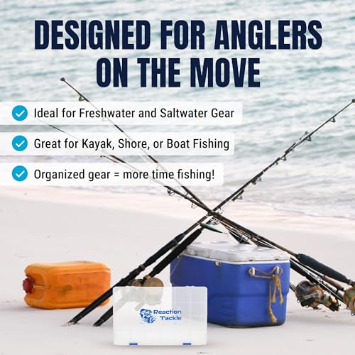 Reaction Tackle Basic Tackle Trays 3700 Size 2-Pack Clear Plastic Organizer with Removable Dividers