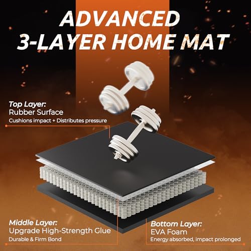 Thicker Rubber Gym Flooring Mat - 48 Sq Ft Interlocking Tiles
