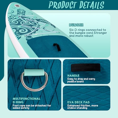 Inflatable Stand Up Paddle Board - Green Turtle 10'6"x33"x6"