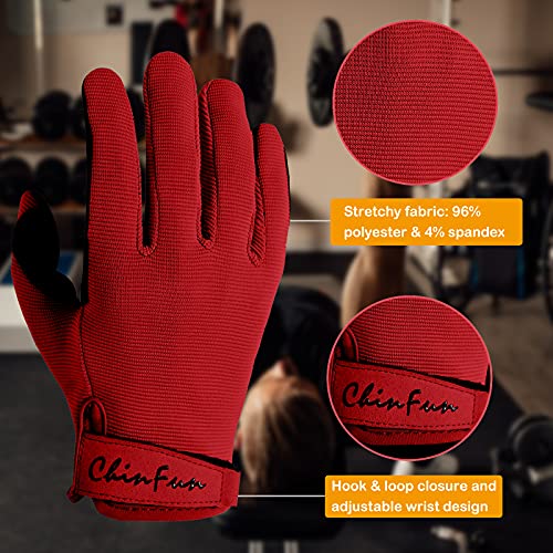 ChinFun Full Finger Workout Gloves for Men - Palm Protection & Grip