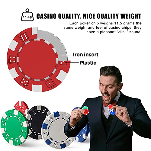 Professional Casino Poker Chip Set - 10 Pcs Multi Color