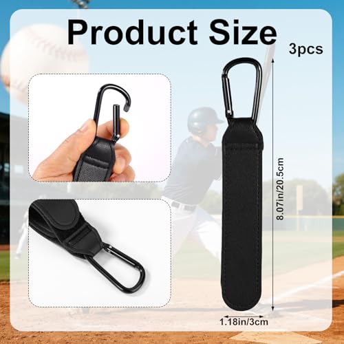 Adjustable Baseball Glove Clip Holder - PU Leather Sports Gear - Black, 2 Pack