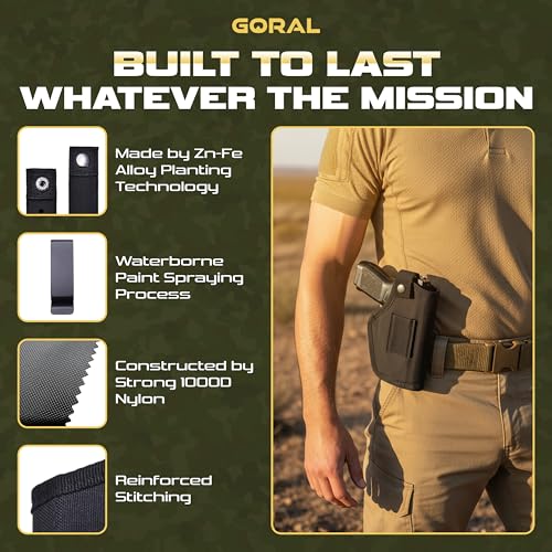 Universal IWB/OWB Gun Holster for Concealed Carry - Fits Most Handguns