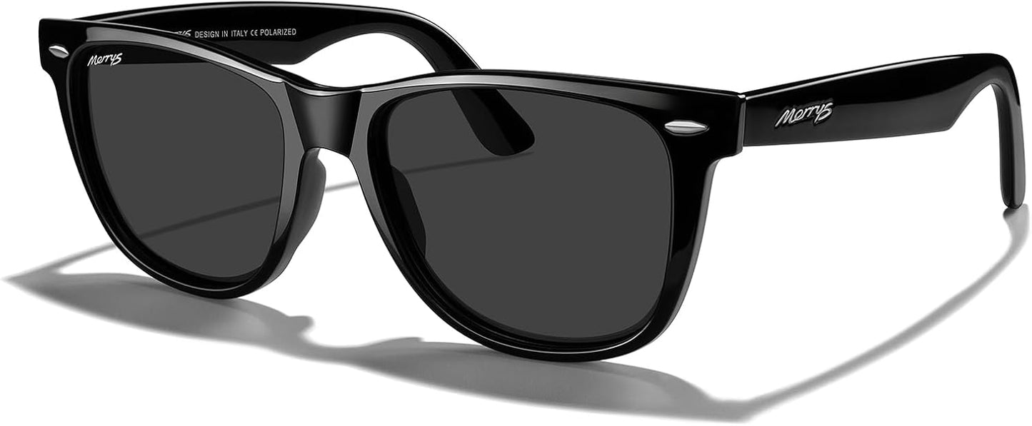 MERRY'S Polarized Sunglasses - Classic Square Shape | Retro UV400 Protection for Men & Women