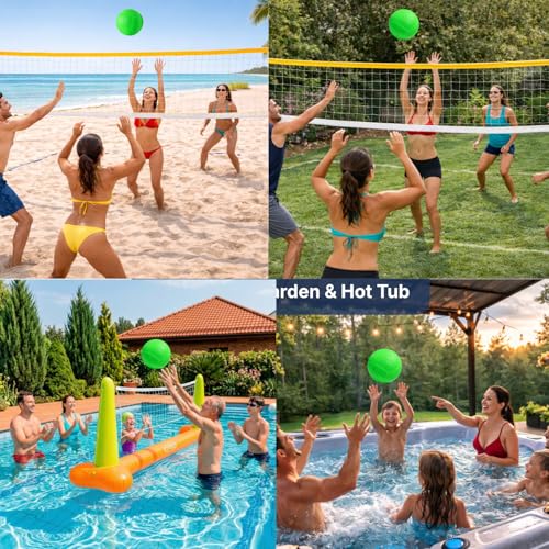 BAMMAX Green Soft Touch Waterproof Size 5 Pool Volleyball for Pool & Beach