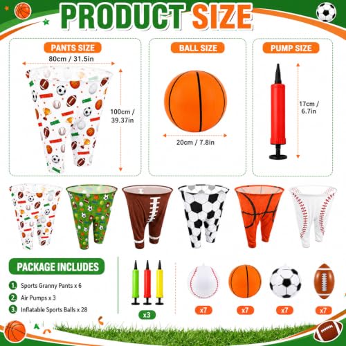 Granny Pants Game Set - 6 Oversized Pants with 28 Balls - Outdoor Fun