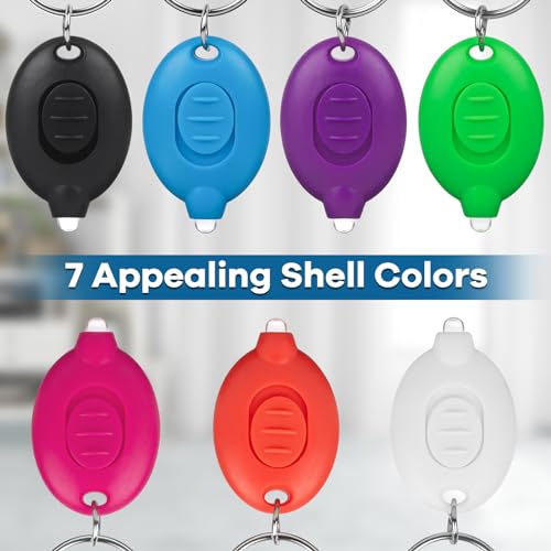 7 Pcs Mini LED Keychain Flashlight - Portable Compact Light - Multicolor