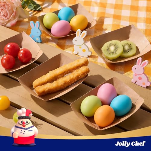 JOLLY CHEF 1/4lb Mini Disposable Food Trays 250 Pack – Leak-Proof Paper Serving Boats