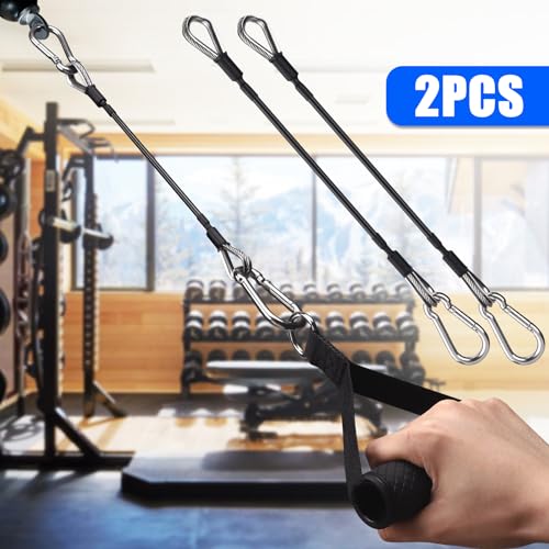 TOBWOLF 2PCS Gym Extension Cable, 10/20/39in Cable Machine Attachment