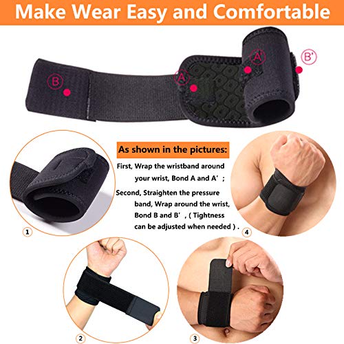 Wrist Brace - 2 Pack Adjustable Support for Carpal Tunnel - Starry Sky Black
