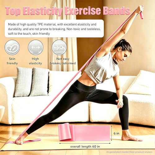 Resistance Bands for Workouts, Therapy & Yoga - Pink