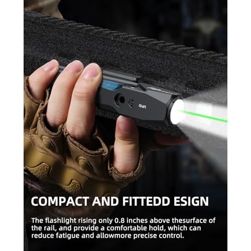 EZshoot 1700 Lumens Tactical Laser Light Combo for Rifle with Magnetic Rechargeable, AR Laser Light Combo Compatible with Picatinny Rail and M-Rail, Rifle Flashlight for Home Defense, Hunting