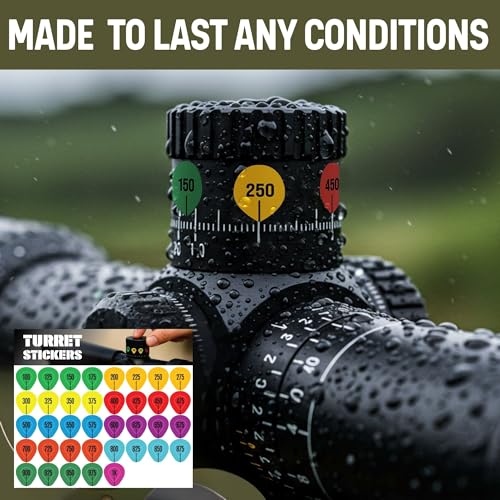 Rifle Scope Turret Stickers - 10 Sheets for Long-Range Shooting