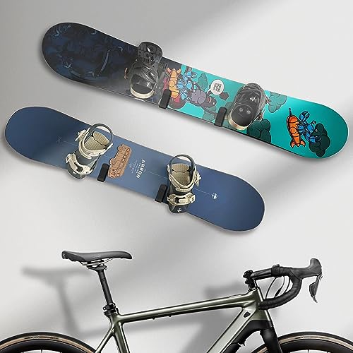 Snowboard Wall Mount Clips - Rubber-Dipped, Black, 2 Pcs