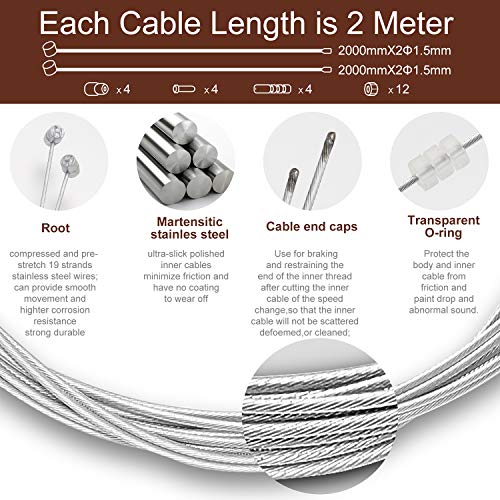Premium Bicycle Brake Cable Set - 2M Universal Replacement Kit