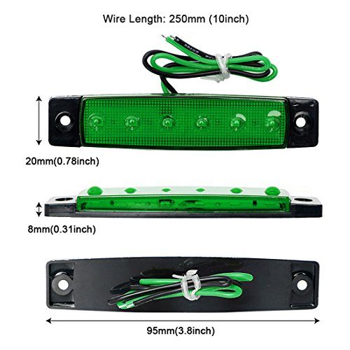 4pcs Green Waterproof LED Interior Lights for Boat Deck & Cockpit
