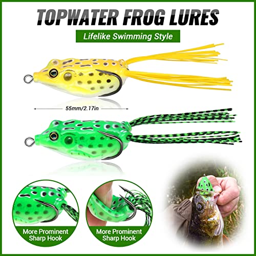 102Pcs Fishing Lures Kit with Tackle Box - All-in-One Saltwater & Freshwater Gear for Bass Trout & More
