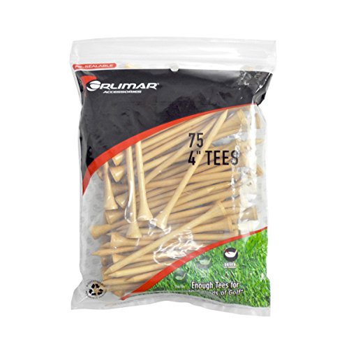 Wood Golf Tees - Biodegradable, 4-Inch, 75-Pack, Assorted Colors
